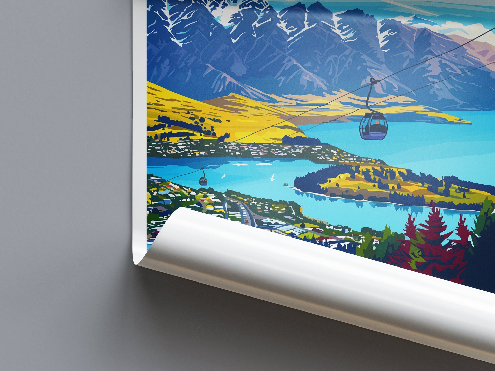 Queenstown Travel Print Wall Art Queenstown Wall Hanging Home Décor Queenstown Gift Art Lovers New Zealand Art Lover Gift Print Queenstown