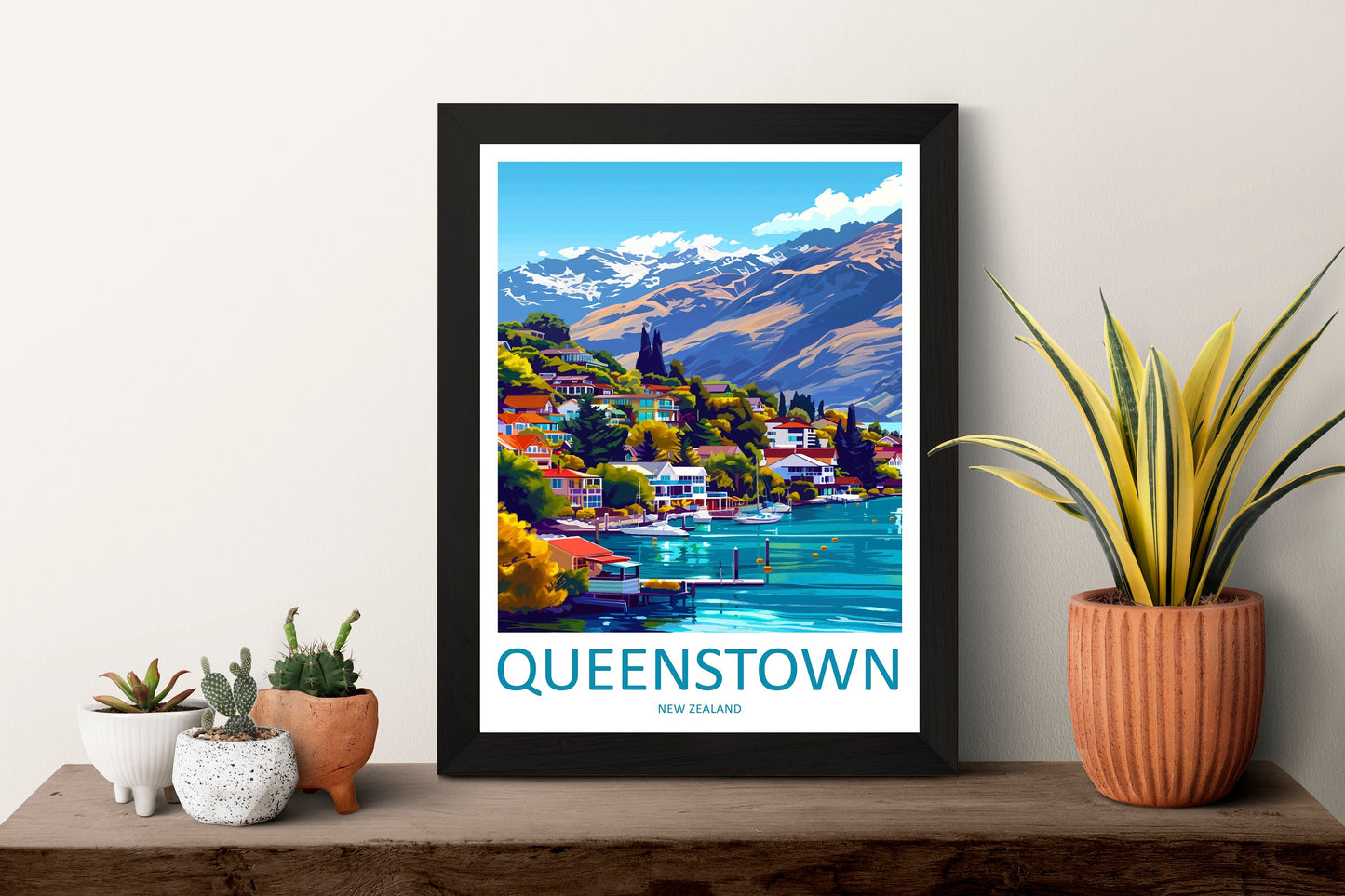 Queenstown Travel Print Wall Art Queenstown Wall Hanging Home Décor Queenstown Gift Art Lovers New Zealand Art Lover Gift Print Queenstown