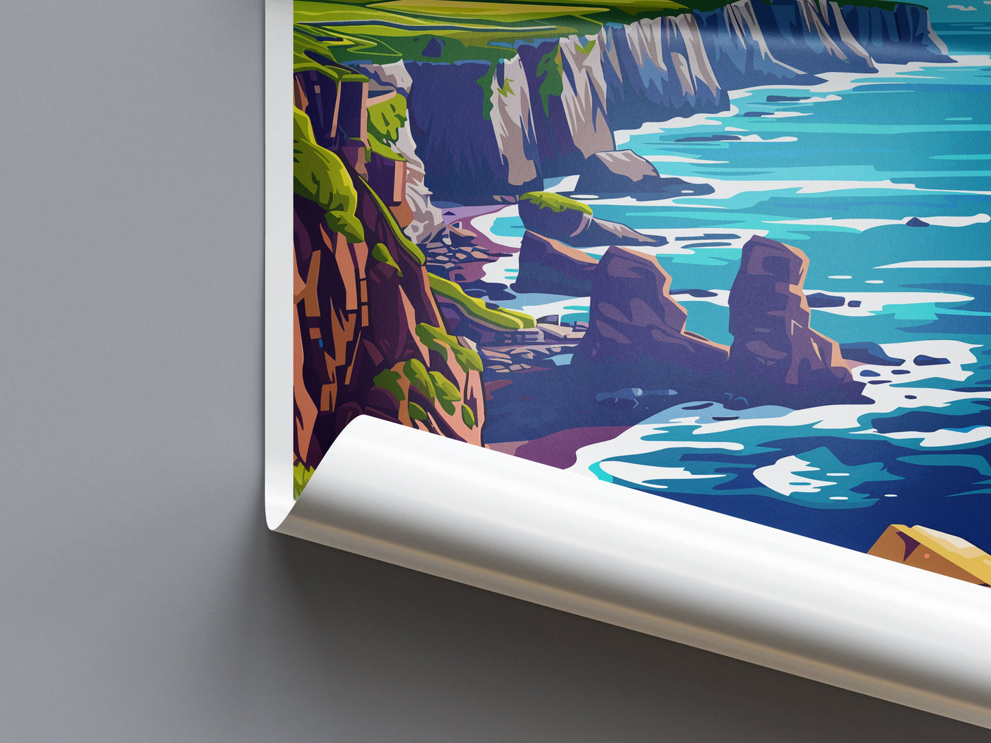 Northumberland Coast Travel Print Wall Art Northumberland Coast Wall Hanging Home Decor Northumberland Coast Gift Art Lovers Wall Art AONB