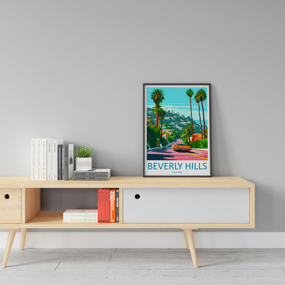 Beverly Hills Travel Print Wall Art Beverly Hills Wall Hanging Home Décor Beverly Hills Gift Art Lovers California Lover Gift Beverly Hills