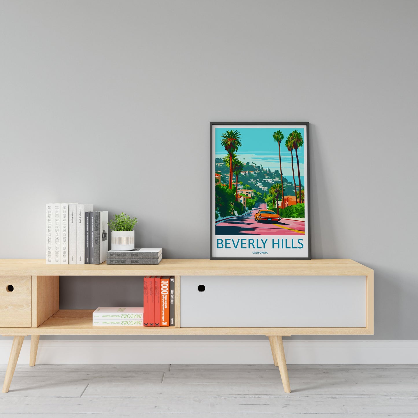 Beverly Hills Travel Print Wall Art Beverly Hills Wall Hanging Home Décor Beverly Hills Gift Art Lovers California Lover Gift Beverly Hills