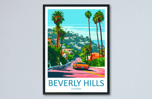 Beverly Hills Travel Print Wall Art Beverly Hills Wall Hanging Home Décor Beverly Hills Gift Art Lovers California Lover Gift Beverly Hills