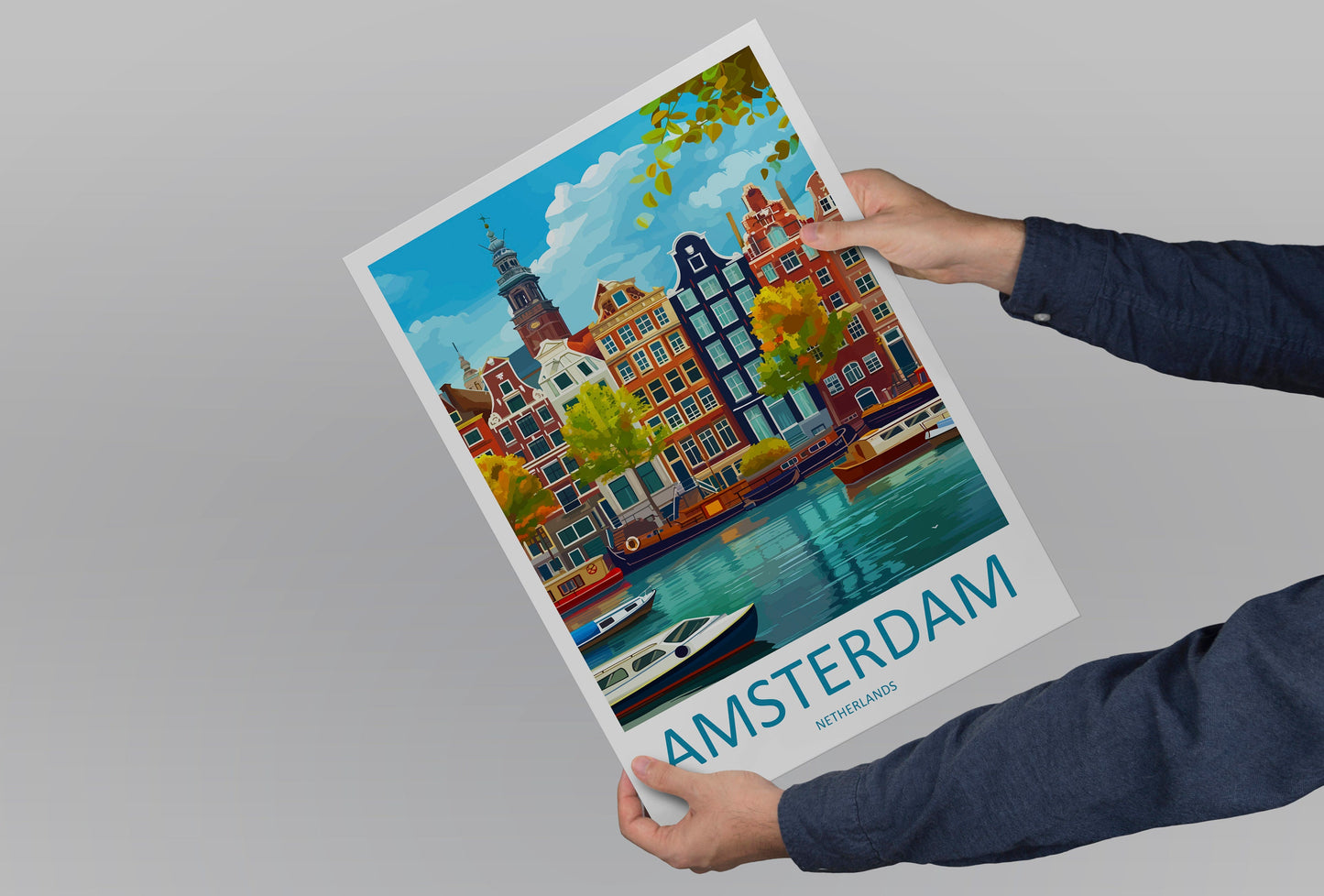 Amsterdam Travel Print Wall Art Amsterdam Wall Hanging Home Décor Amsterdam Gift Art Lovers Netherlands Art Lover Gift Amsterdam Decor