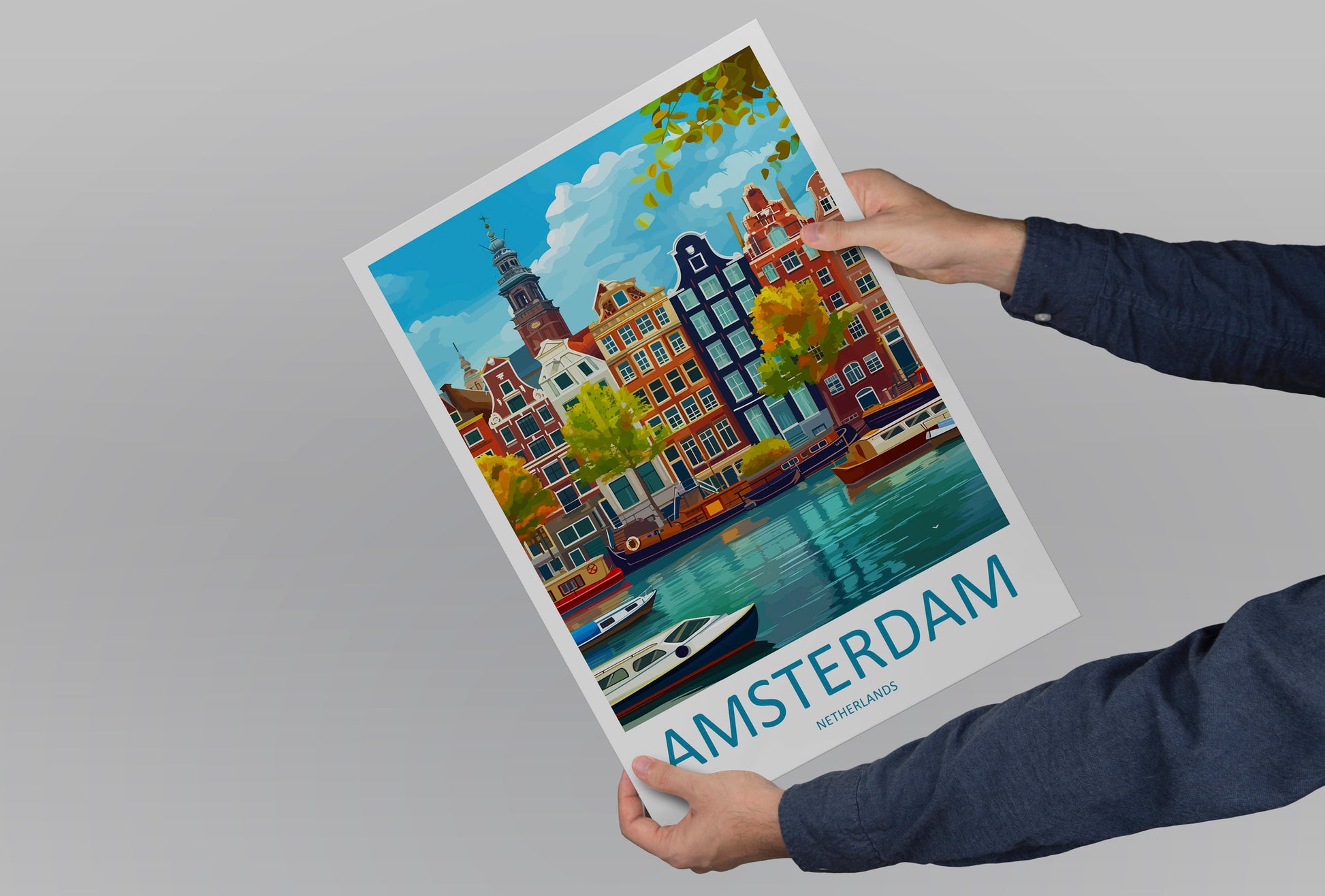 Amsterdam Travel Print Wall Art Amsterdam Wall Hanging Home Décor Amsterdam Gift Art Lovers Netherlands Art Lover Gift Amsterdam Decor