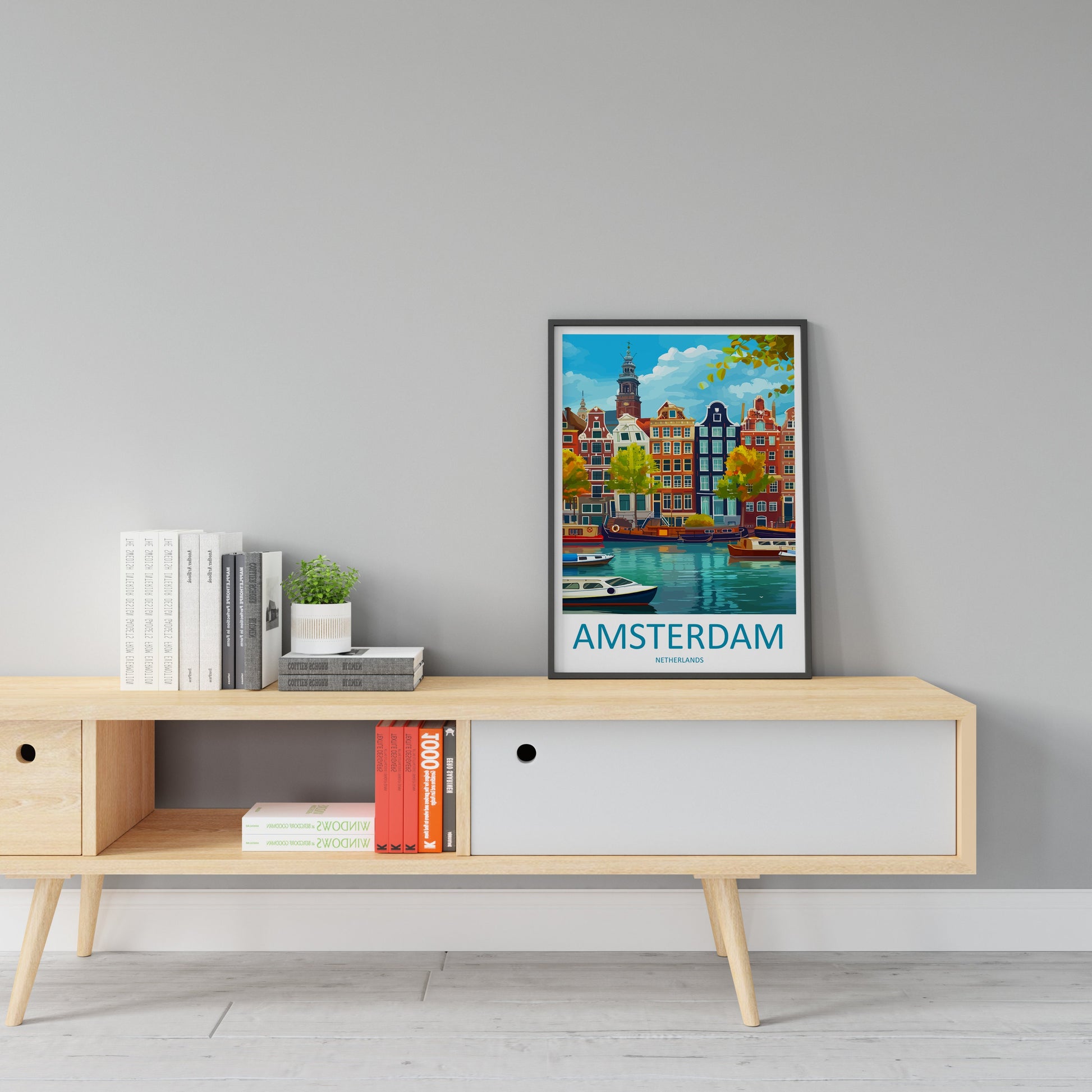 Amsterdam Travel Print Wall Art Amsterdam Wall Hanging Home Décor Amsterdam Gift Art Lovers Netherlands Art Lover Gift Amsterdam Decor