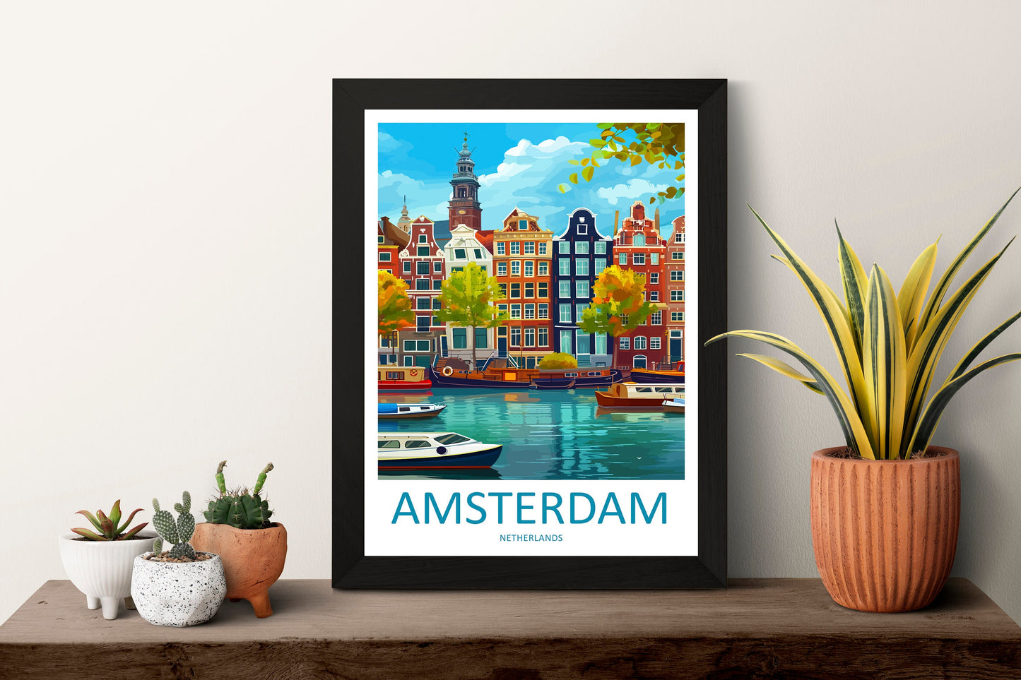 Amsterdam Travel Print Wall Art Amsterdam Wall Hanging Home Décor Amsterdam Gift Art Lovers Netherlands Art Lover Gift Amsterdam Decor
