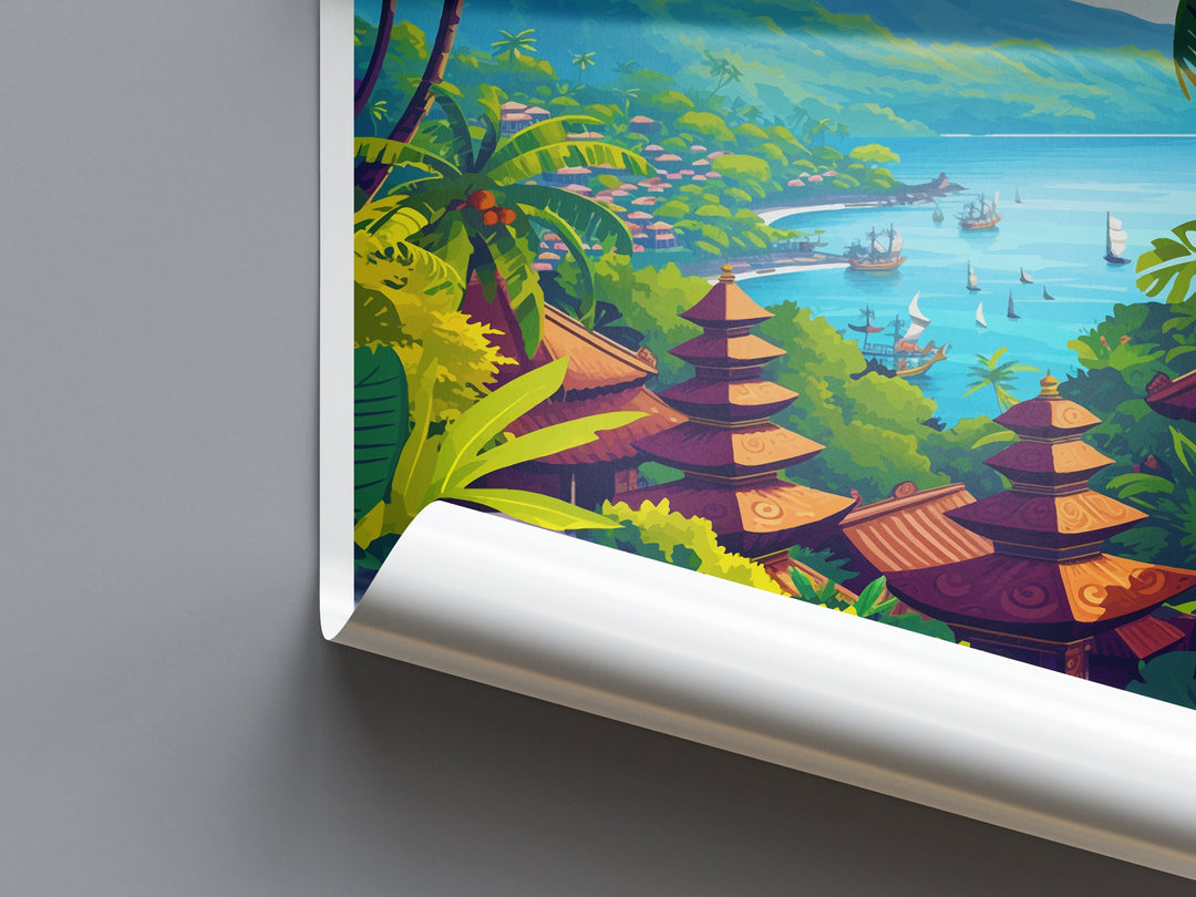 Bali Travel Print Wall Art Bali Wall Hanging Home Décor Bali Gift Art Lovers Indonesia Art Lover Gift Bali Travel Art Poster