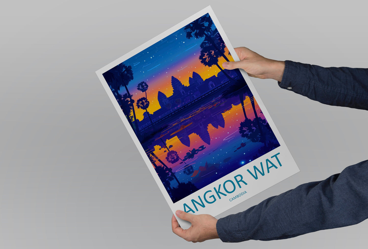 Angkor Wat Travel Print Wall Art Angkor Wat Wall Hanging Home Décor Angkor Wat Gift Art Lovers Cambodia Art Lover Gift
