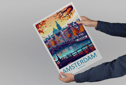 Amsterdam Travel Print Wall Art Amsterdam Wall Hanging Home Décor Amsterdam Gift Art Lovers Netherlands Art Lover Gift Amsterdam Decor