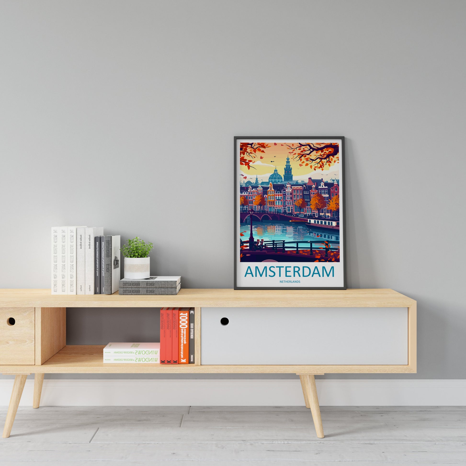 Amsterdam Travel Print Wall Art Amsterdam Wall Hanging Home Décor Amsterdam Gift Art Lovers Netherlands Art Lover Gift Amsterdam Decor