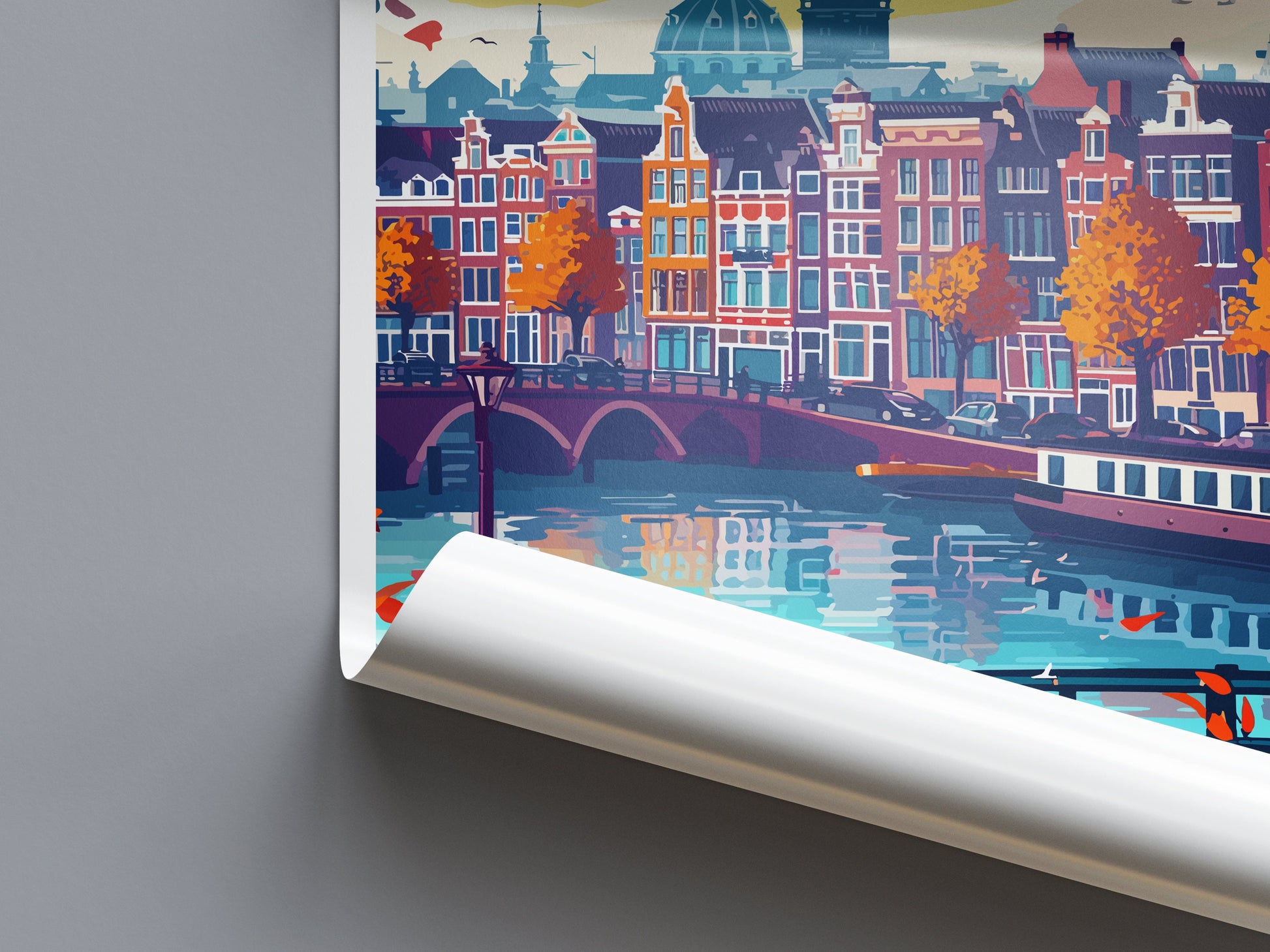 Amsterdam Travel Print Wall Art Amsterdam Wall Hanging Home Décor Amsterdam Gift Art Lovers Netherlands Art Lover Gift Amsterdam Decor