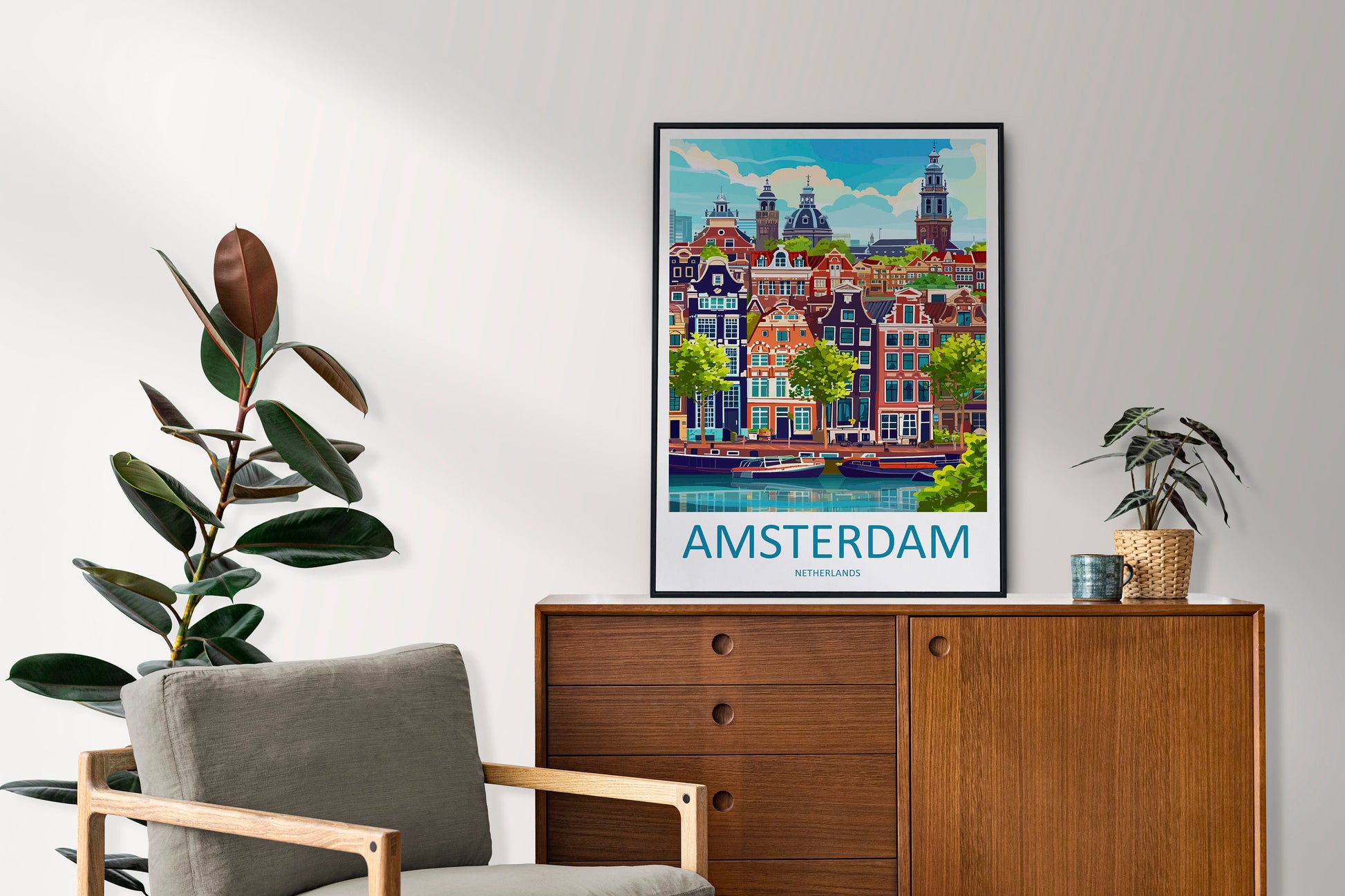 Amsterdam Travel Print Wall Art Amsterdam Wall Hanging Home Décor Amsterdam Gift Art Lovers Netherlands Art Lover Gift Amsterdam Decor