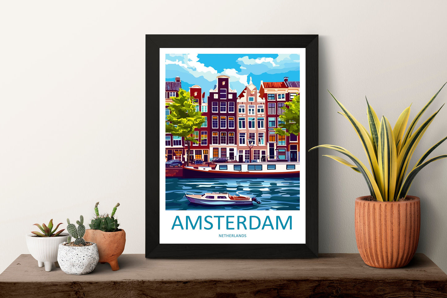 Amsterdam Travel Print Wall Art Amsterdam Wall Hanging Home Décor Amsterdam Gift Art Lovers Netherlands Art Lover Gift Amsterdam Decor