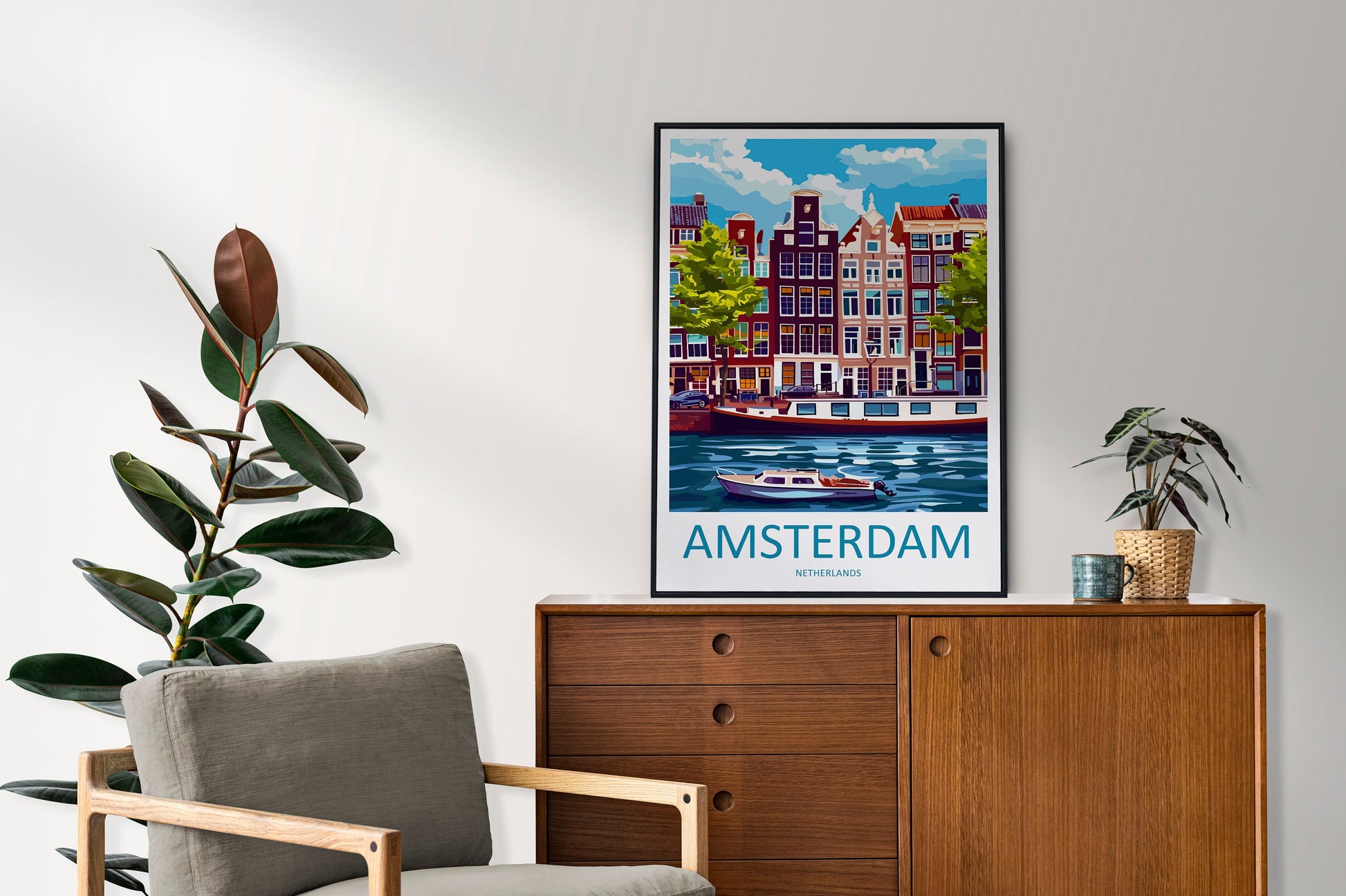 Amsterdam Travel Print Wall Art Amsterdam Wall Hanging Home Décor Amsterdam Gift Art Lovers Netherlands Art Lover Gift Amsterdam Decor