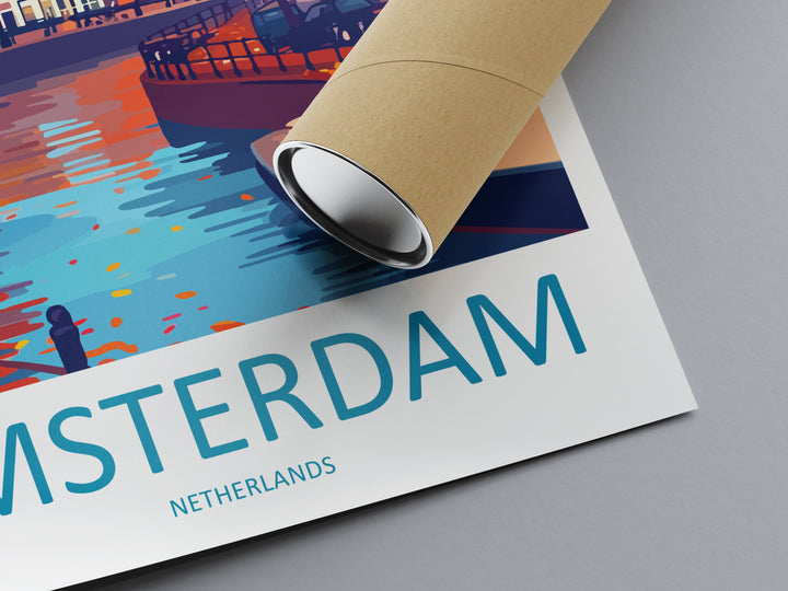 Amsterdam Travel Print Wall Art Amsterdam Wall Hanging Home Décor Amsterdam Gift Art Lovers Netherlands Art Lover Gift Amsterdam Decor