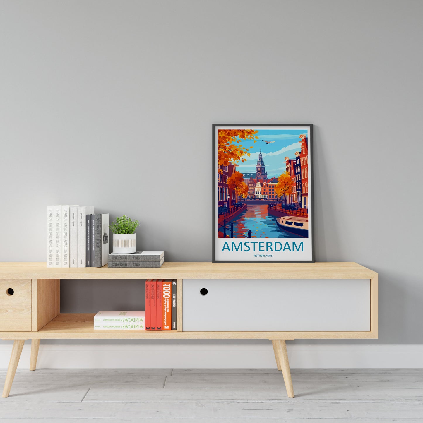 Amsterdam Travel Print Wall Art Amsterdam Wall Hanging Home Décor Amsterdam Gift Art Lovers Netherlands Art Lover Gift Amsterdam Decor