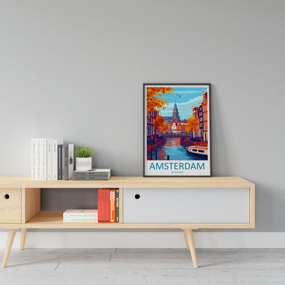 Amsterdam Travel Print Wall Art Amsterdam Wall Hanging Home Décor Amsterdam Gift Art Lovers Netherlands Art Lover Gift Amsterdam Decor