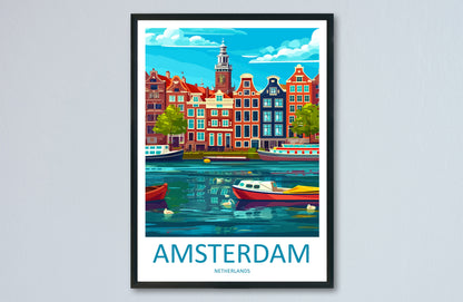 Amsterdam Travel Print Wall Art Amsterdam Wall Hanging Home Décor Amsterdam Gift Art Lovers Netherlands Art Lover Gift Amsterdam Decor