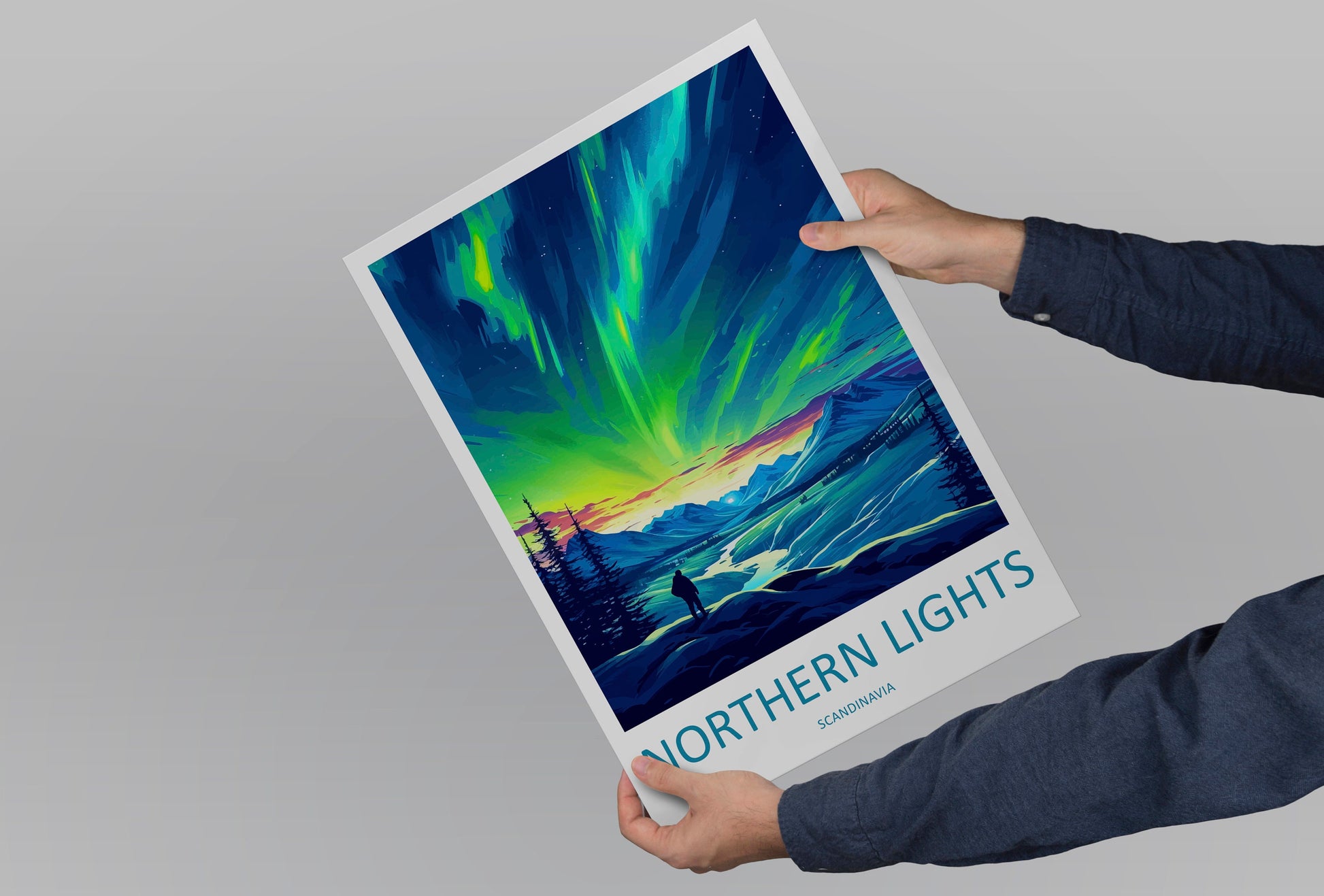 Northern Lights Travel Print Wall Art Aurora Borealis Wall Hanging Home Décor Aurora Borealis Gift Art Lovers Iceland Art Lover Gift Decor