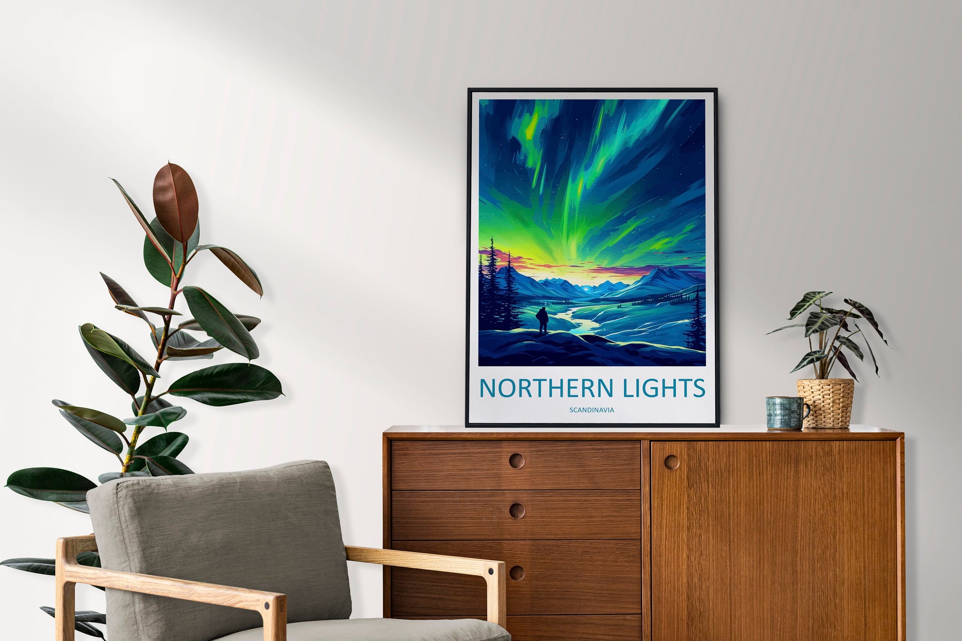 Northern Lights Travel Print Wall Art Aurora Borealis Wall Hanging Home Décor Aurora Borealis Gift Art Lovers Iceland Art Lover Gift Decor