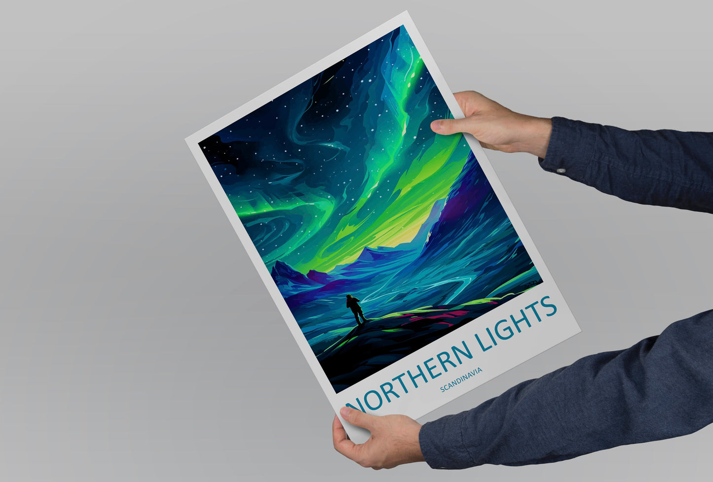 Northern Lights Travel Print Wall Art Aurora Borealis Wall Hanging Home Décor Aurora Borealis Gift Art Lovers Iceland Art Lover Gift Decor
