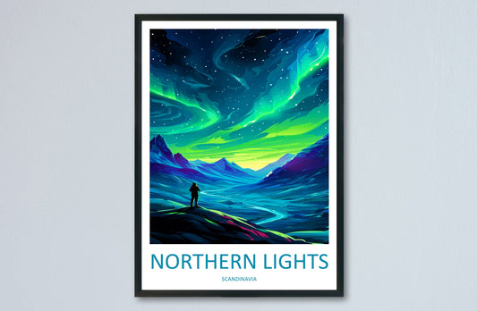 Northern Lights Travel Print Wall Art Aurora Borealis Wall Hanging Home Décor Aurora Borealis Gift Art Lovers Iceland Art Lover Gift Decor