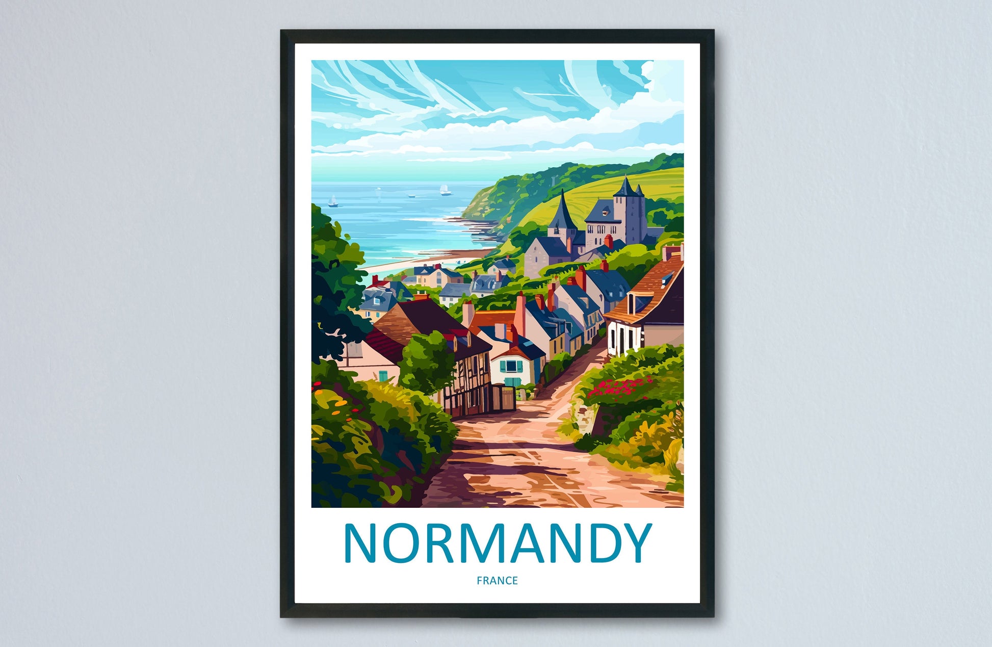 Normandy Travel Print Wall Art Normandy Wall Hanging Home Décor Normandy Gift Art Lovers France Art Lover Gift Normandy Print France Artwork