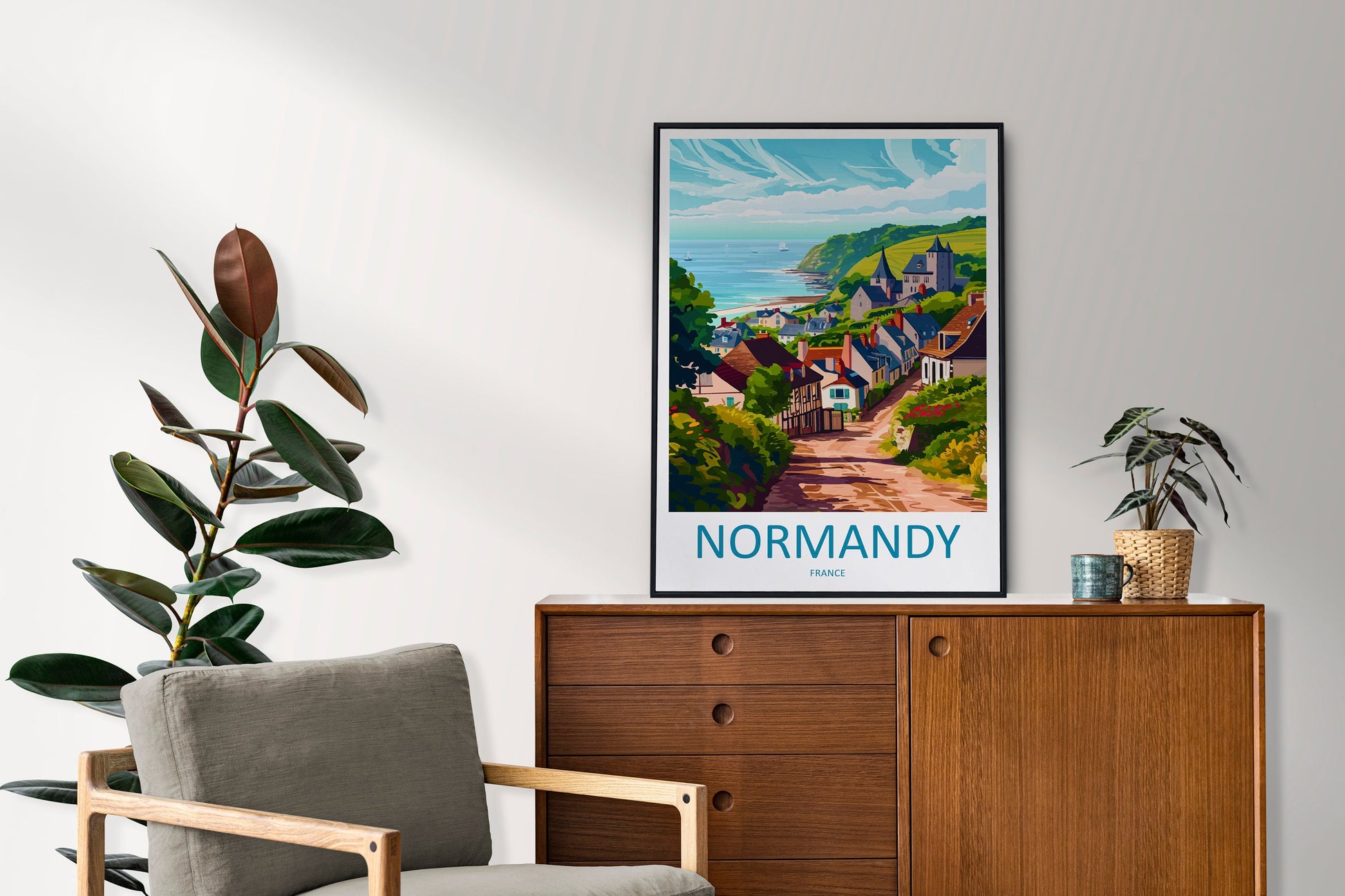 Normandy Travel Print Wall Art Normandy Wall Hanging Home Décor Normandy Gift Art Lovers France Art Lover Gift Normandy Print France Artwork
