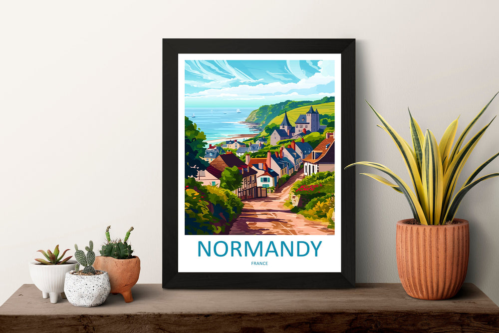 Normandy Travel Print Wall Art Normandy Wall Hanging Home Décor Normandy Gift Art Lovers France Art Lover Gift Normandy Print France Artwork