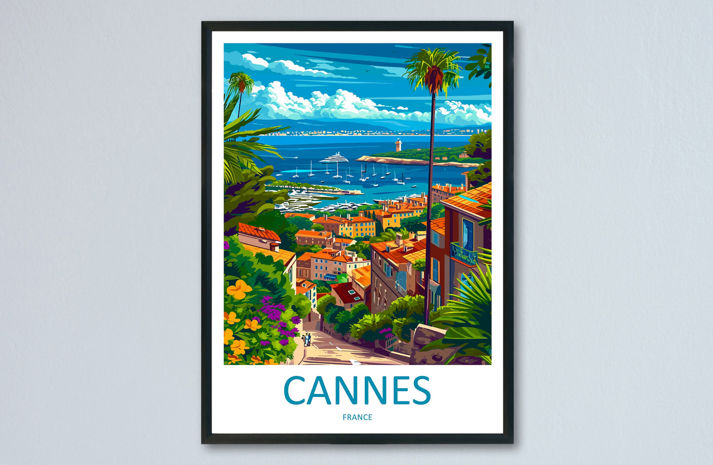 Cannes Travel Print Wall Art Cannes Wall Hanging Home Décor Cannes Gift Art Lovers France Art Lover Gift Cannes Print France Artwork