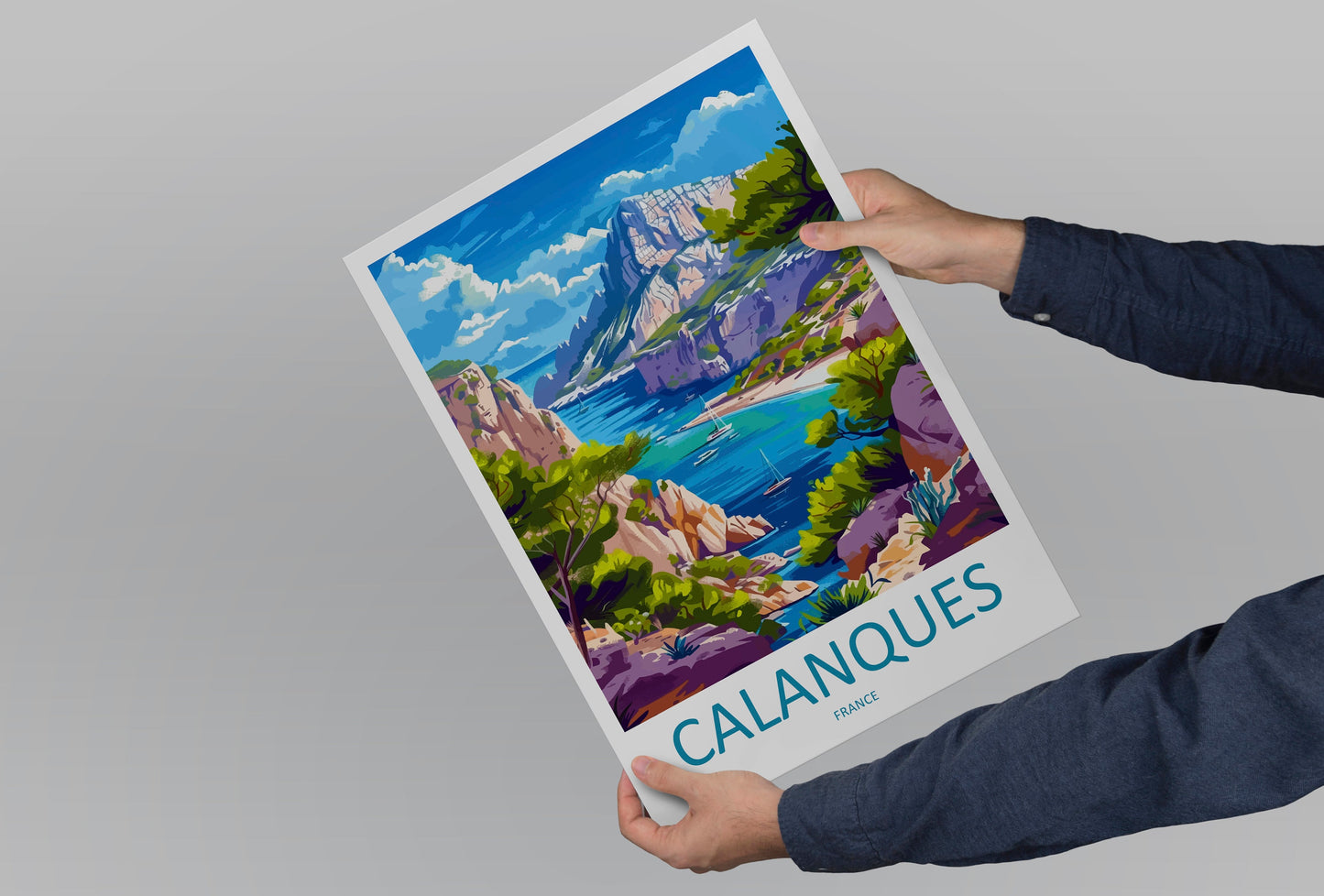 Calanques Travel Print Wall Art Calanques France Wall Hanging Home Decoration Calanques Gift Art Lovers Wall Art Print Calanques Wall Ar
