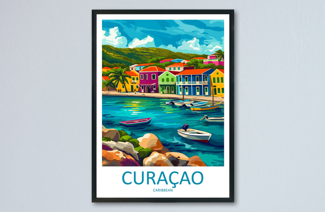 Curaçao Travel Print Wall Art Curaçao Wall Hanging Home Décor Curaçao Gift Art Lovers Wall Art Caribbean Travel Print Poster Gift