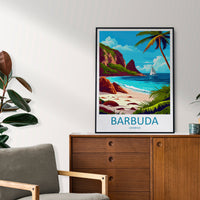 Barbuda Travel Print Wall Art Barbuda Wall Hanging Home Décor Barbuda Gift Art Lovers Wall Art Caribbean Travel Print Barbuda Decor