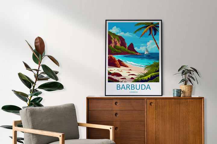 Barbuda Travel Print Wall Art Barbuda Wall Hanging Home Décor Barbuda Gift Art Lovers Wall Art Caribbean Travel Print Barbuda Decor