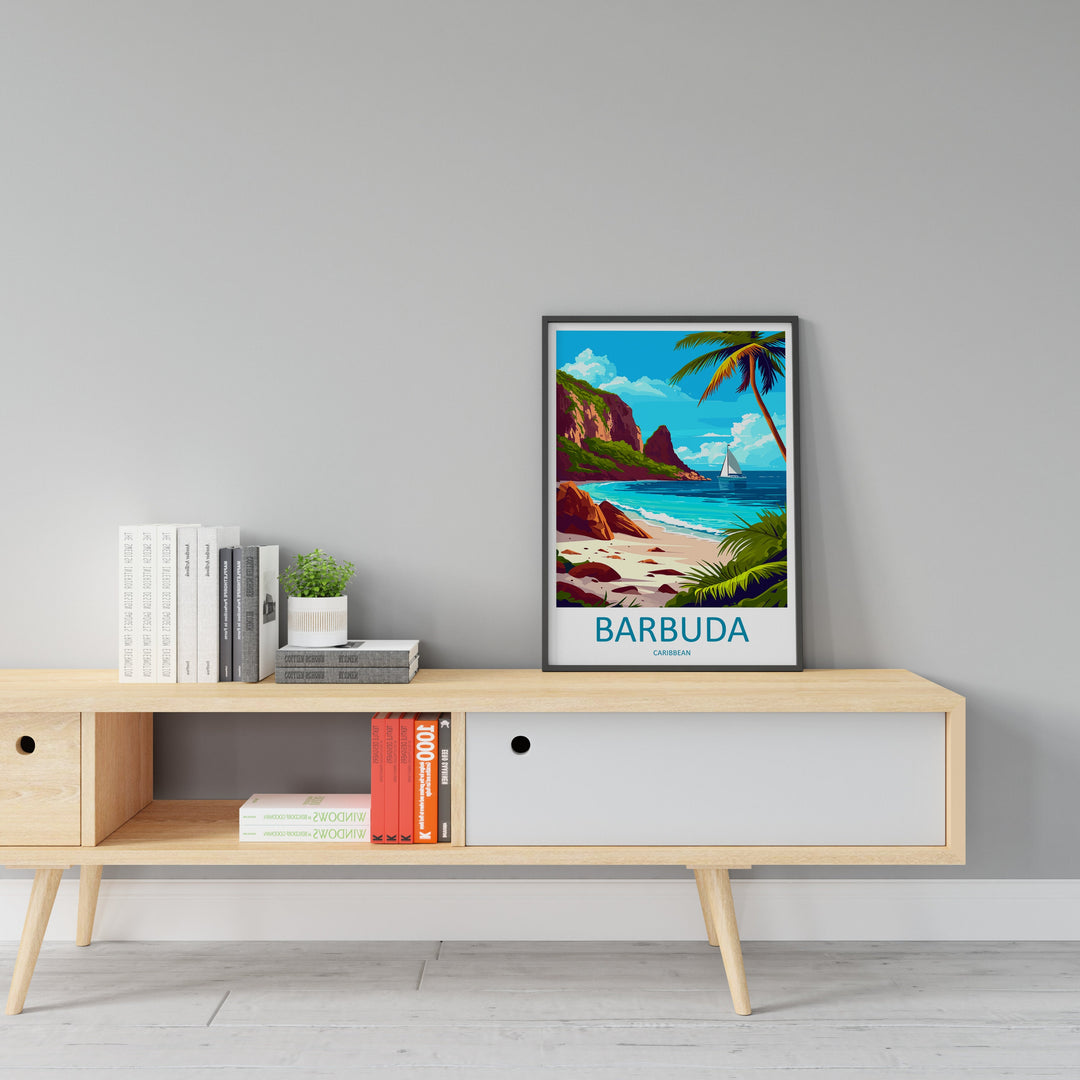 Barbuda Travel Print Wall Art Barbuda Wall Hanging Home Décor Barbuda Gift Art Lovers Wall Art Caribbean Travel Print Barbuda Decor