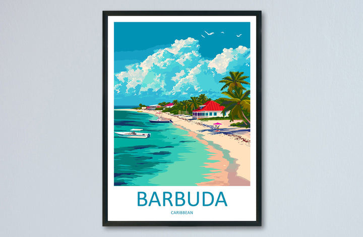 Barbuda Travel Print Wall Art Barbuda Wall Hanging Home Décor Barbuda Gift Art Lovers Wall Art Caribbean Travel Print Barbuda Decor