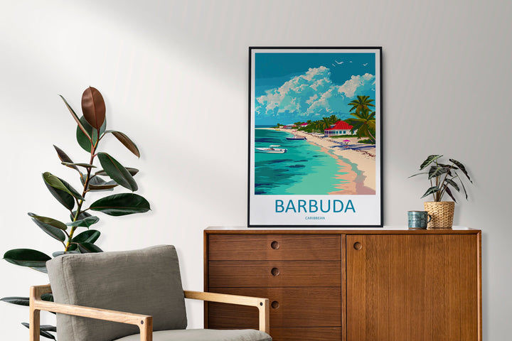 Barbuda Travel Print Wall Art Barbuda Wall Hanging Home Décor Barbuda Gift Art Lovers Wall Art Caribbean Travel Print Barbuda Decor