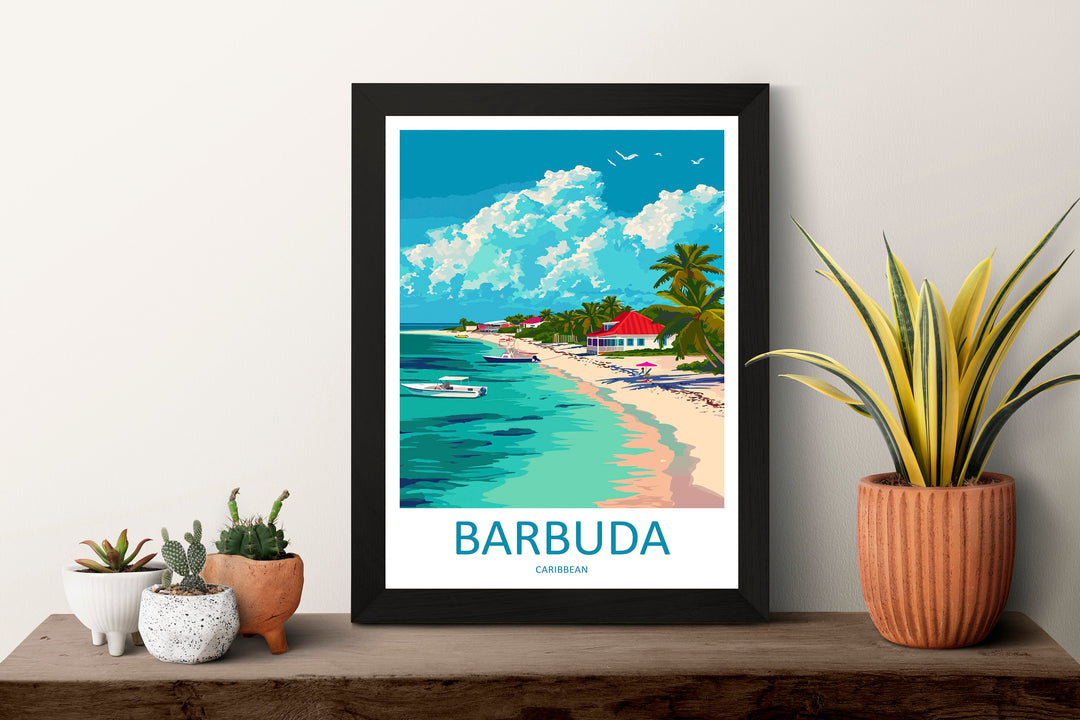 Barbuda Travel Print Wall Art Barbuda Wall Hanging Home Décor Barbuda Gift Art Lovers Wall Art Caribbean Travel Print Barbuda Decor
