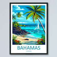 Bahamas Travel Print Wall Art Bahamas Wall Hanging Home Décor Bahamas Gift Art Lovers Wall Art Caribbean Travel Print Bahamas Decor