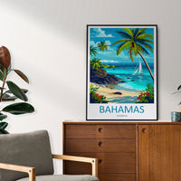 Bahamas Travel Print Wall Art Bahamas Wall Hanging Home Décor Bahamas Gift Art Lovers Wall Art Caribbean Travel Print Bahamas Decor