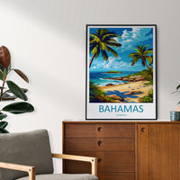 Bahamas Travel Print Wall Art Bahamas Wall Hanging Home Décor Bahamas Gift Art Lovers Wall Art Caribbean Travel Print Bahamas Decor