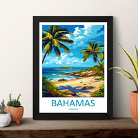 Bahamas Travel Print Wall Art Bahamas Wall Hanging Home Décor Bahamas Gift Art Lovers Wall Art Caribbean Travel Print Bahamas Decor