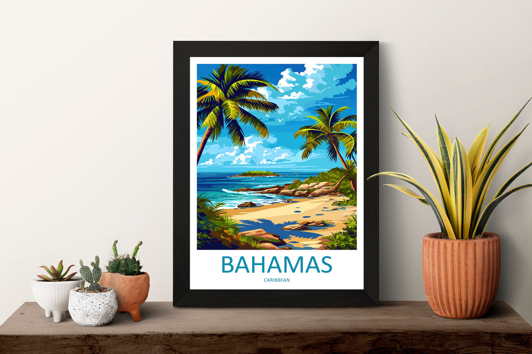Bahamas Travel Print Wall Art Bahamas Wall Hanging Home Décor Bahamas Gift Art Lovers Wall Art Caribbean Travel Print Bahamas Decor