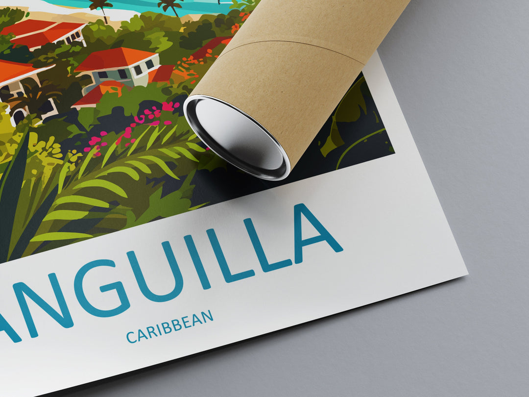 Anguilla Travel Print Wall Art Anguilla Wall Hanging Home Décor Anguilla Gift Art Lovers Wall Art Caribbean Travel Print Anguilla Decor