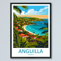 Anguilla Travel Print Wall Art Anguilla Wall Hanging Home Décor Anguilla Gift Art Lovers Wall Art Caribbean Travel Print Anguilla Decor