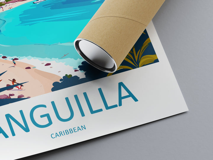 Anguilla Travel Print Wall Art Anguilla Wall Hanging Home Décor Anguilla Gift Art Lovers Wall Art Caribbean Travel Print Anguilla Decor