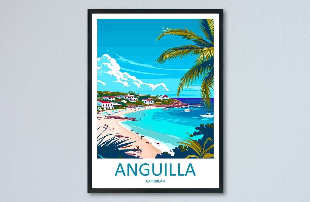 Anguilla Travel Print Wall Art Anguilla Wall Hanging Home Décor Anguilla Gift Art Lovers Wall Art Caribbean Travel Print Anguilla Decor
