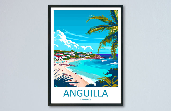 Anguilla Travel Print Wall Art Anguilla Wall Hanging Home Décor Anguilla Gift Art Lovers Wall Art Caribbean Travel Print Anguilla Decor