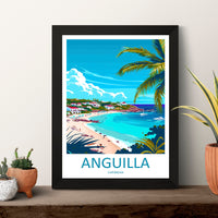 Anguilla Travel Print Wall Art Anguilla Wall Hanging Home Décor Anguilla Gift Art Lovers Wall Art Caribbean Travel Print Anguilla Decor