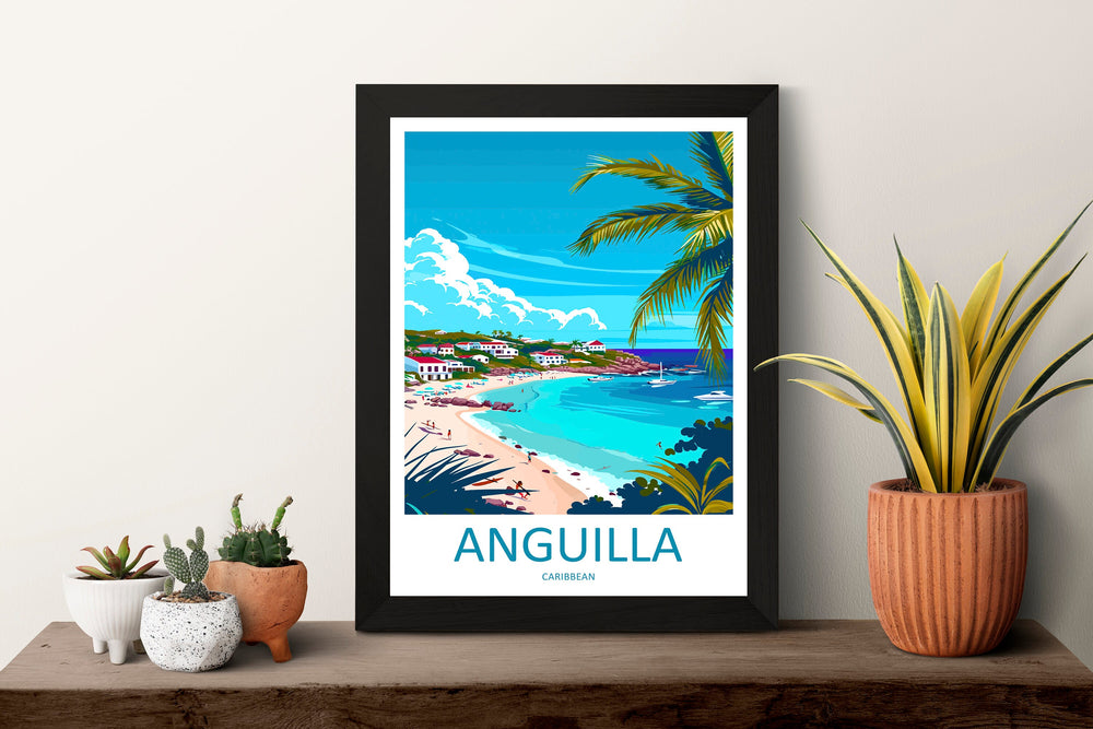Anguilla Travel Print Wall Art Anguilla Wall Hanging Home Décor Anguilla Gift Art Lovers Wall Art Caribbean Travel Print Anguilla Decor